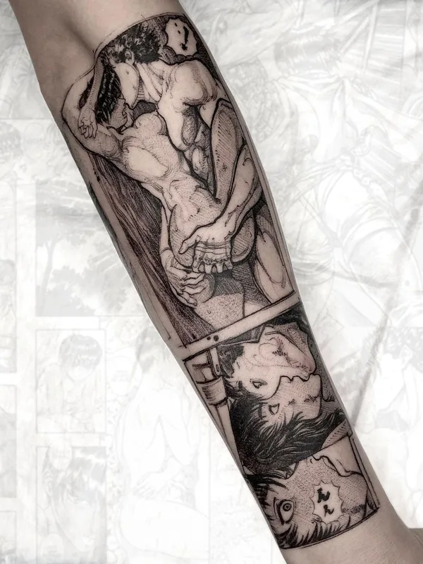 black and grey blackwork tatuaje en forearm #43054 | Tatuador Виталий Яковлев