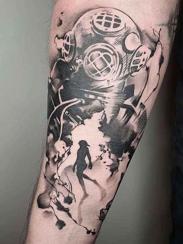 black and grey blackwork tatuaje en forearm #43114 | Tatuador Vanesa Surtkova