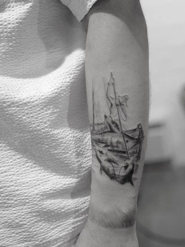 black and grey sketch 纹身 在 forearm #43172 | 纹身师 Doctor Woo