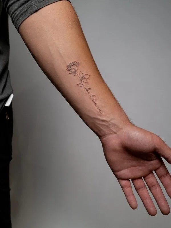 black fineline Tatuaggio su forearm #43182 | Tatuatore Evan Kim