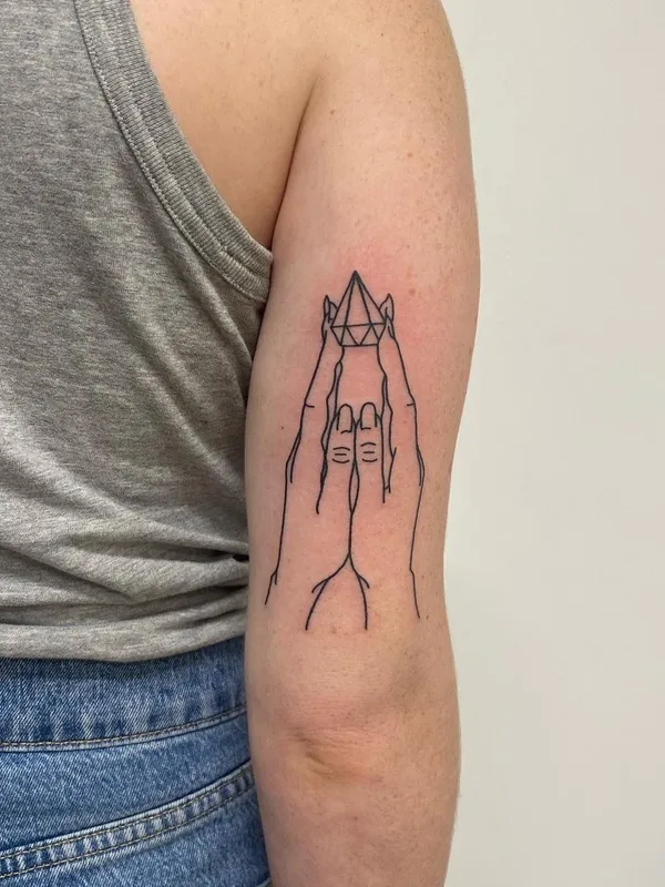 black linework tattoo on upper arm #43197 | Tattoo Artist Curt Montgomery