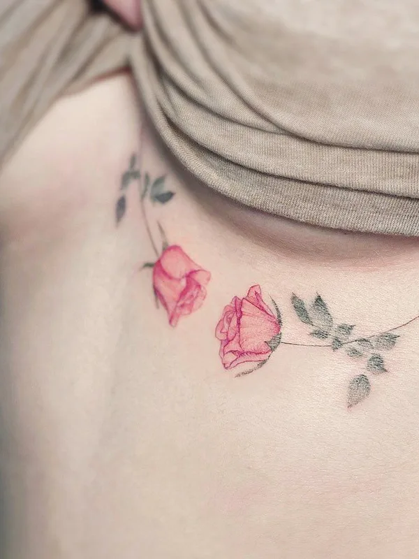 female color fineline Tatuaggio su ribcage #43229 | Tatuatore Eva Edelstein