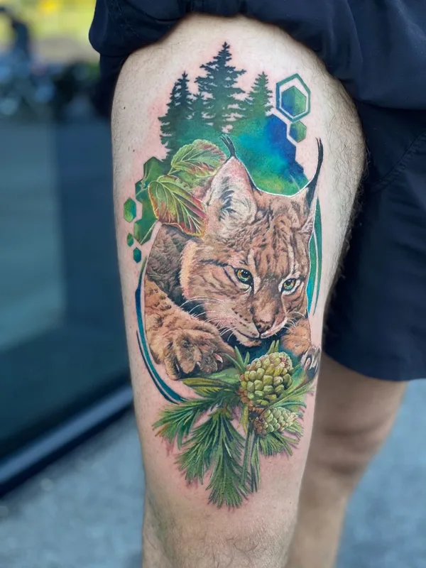 color realism 纹身 在 thigh #43291 | 纹身师 Lina Annenkova 