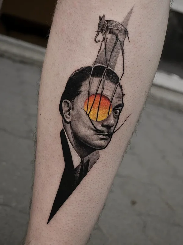 color surrealism Tatuagem em calf #43433 | Tatuador Fekete Dorina
