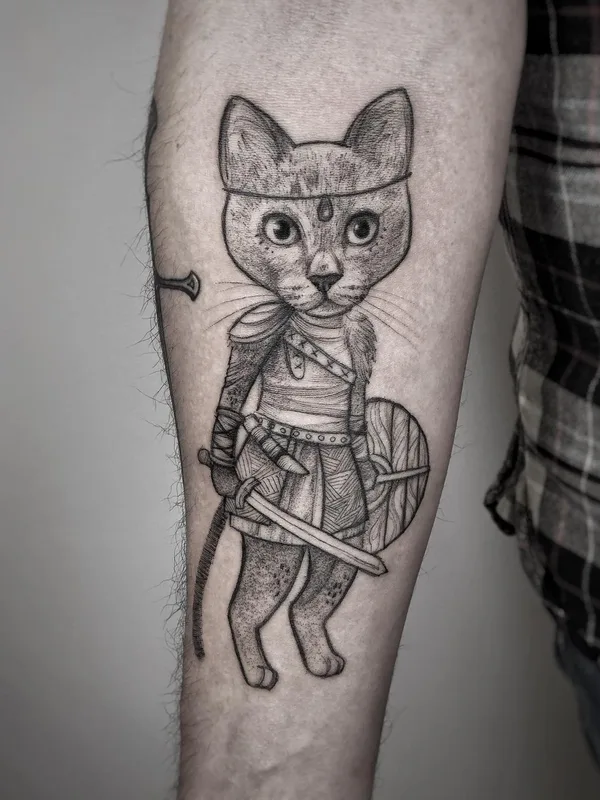 black and grey illustrative tattoo auf forearm #43482 | Tätowierer Joanna Kru