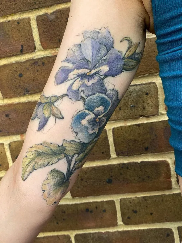 female color botanic tattoo on forearm #43511 | Tattoo Artist Hettie Baker