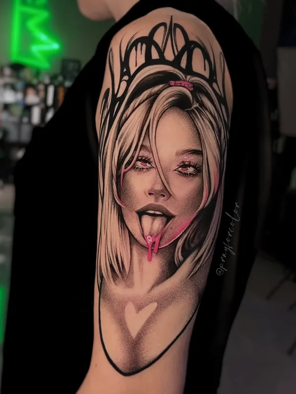 female color illustrative татуировка на upper arm #59481 | Тату мастер Lina Limbo