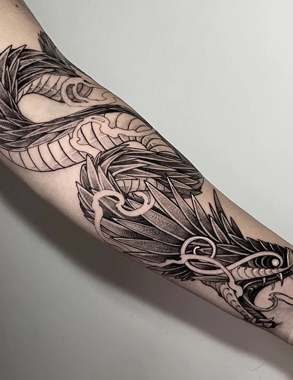 black and grey blackwork 타투 부위 forearm #59612 | 타투이스트 Erick Cuevas