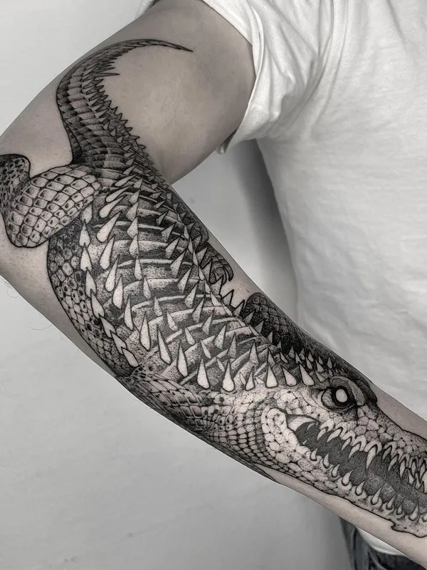 black and grey blackwork 타투 부위 forearm #59619 | 타투이스트 Erick Cuevas