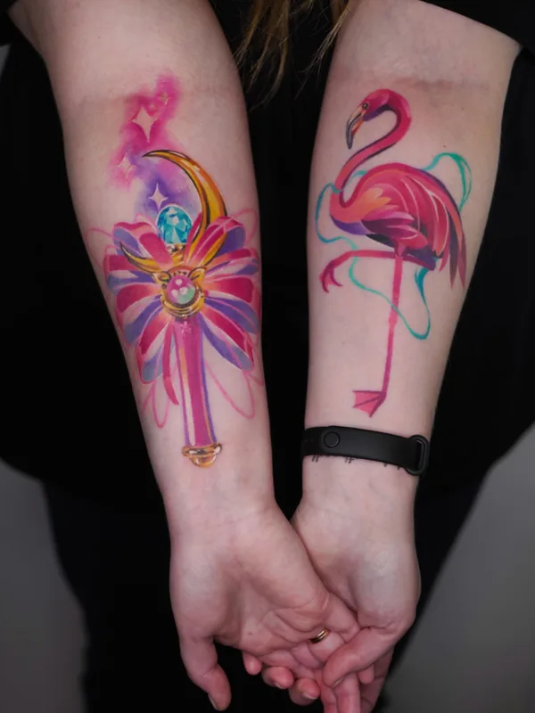 female color watercolor 纹身 在 forearm #59896 | 纹身师 Ivan Androsov