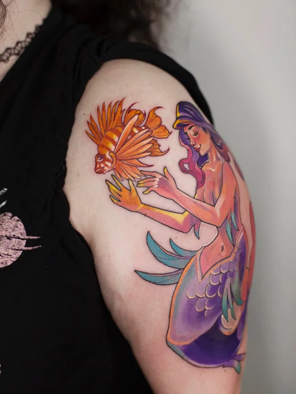 female color illustrative 纹身 在 upper arm #59890 | 纹身师 Ivan Androsov