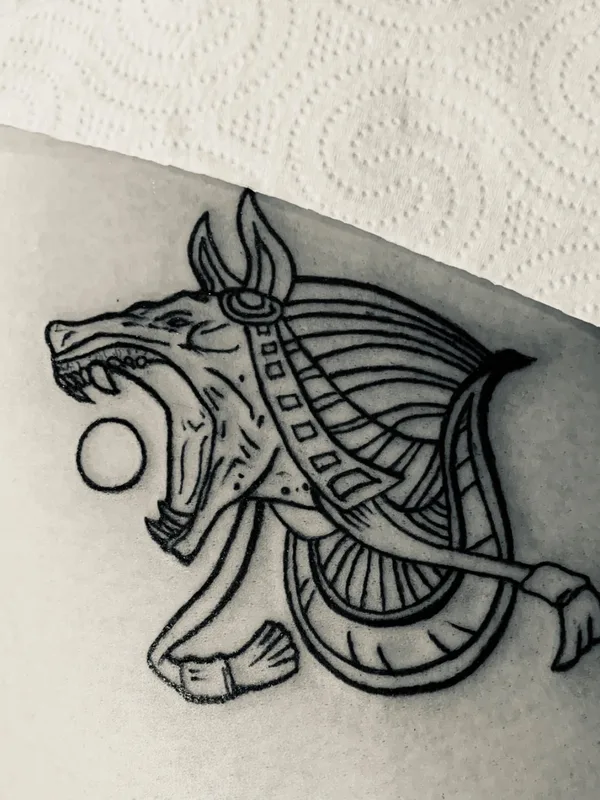 black blackwork татуировка на thigh #59966 | Тату мастер Лидия Гаранская/ Garanskaya_tattoo