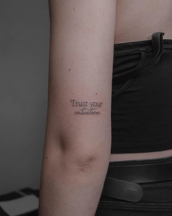 Lettering Text tattoo on Forearm