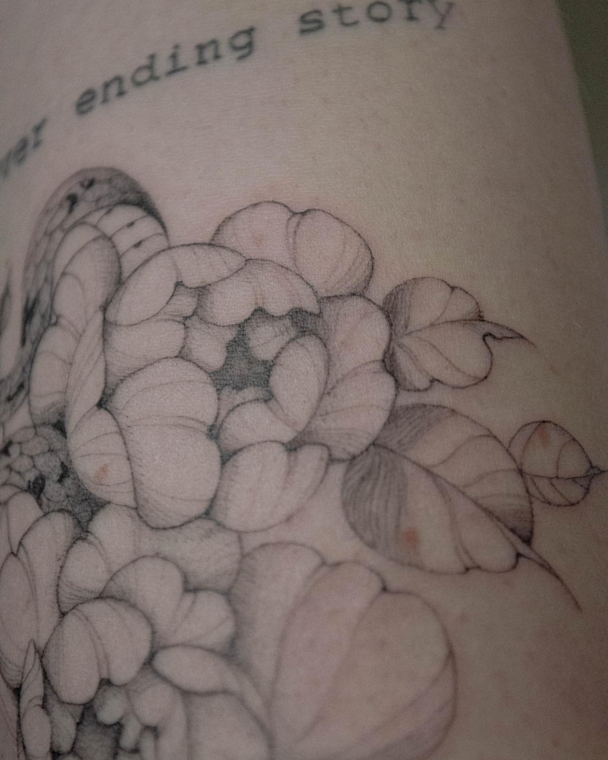 Abstract Floral, Blackwork tattoo on Upper Arm