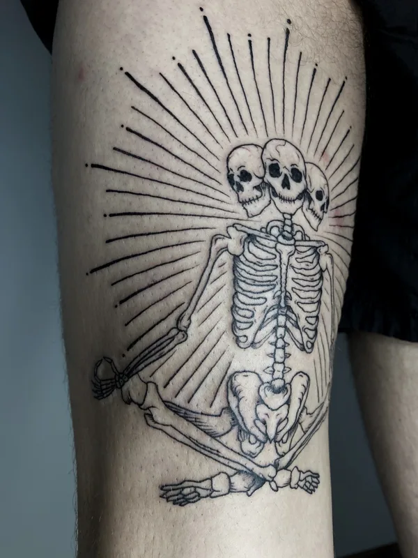 black blackwork татуировка на thigh #75150 | Тату мастер Стёпа Puskust