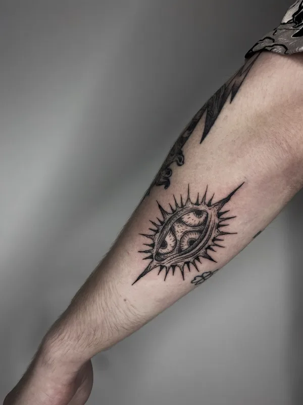 black blackwork татуировка на forearm #75149 | Тату мастер Стёпа Puskust