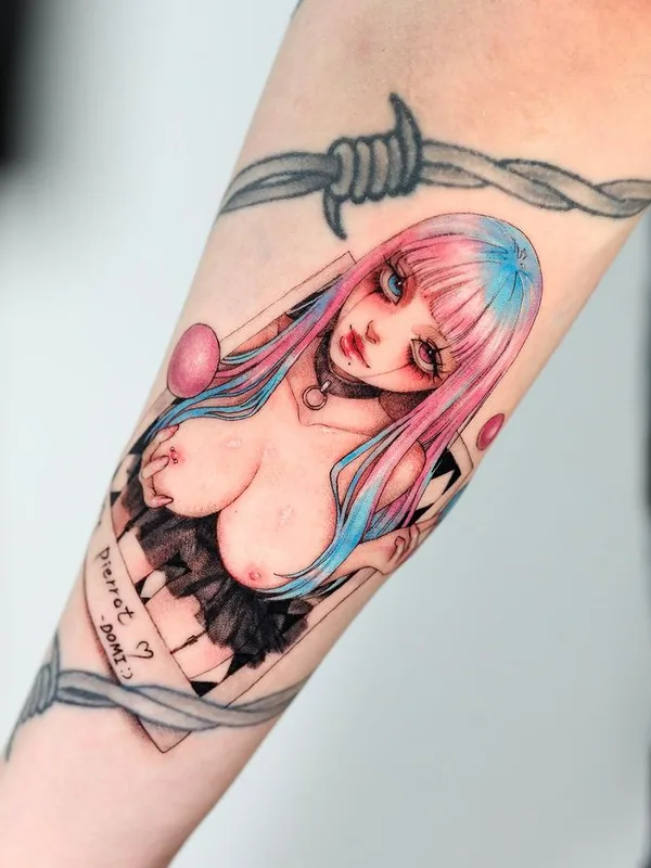 female color illustrative татуировка на forearm #75218 | Тату мастер Domi Lee