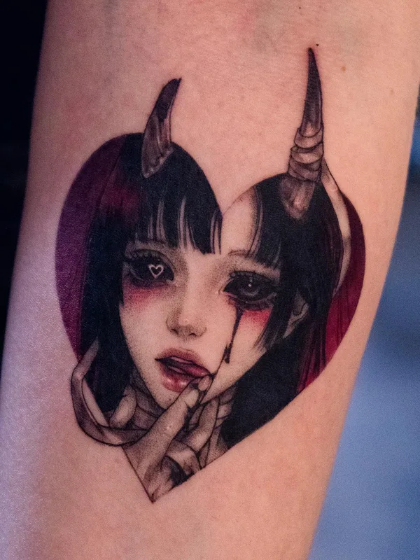 female color anime татуировка на forearm #75224 | Тату мастер Domi Lee