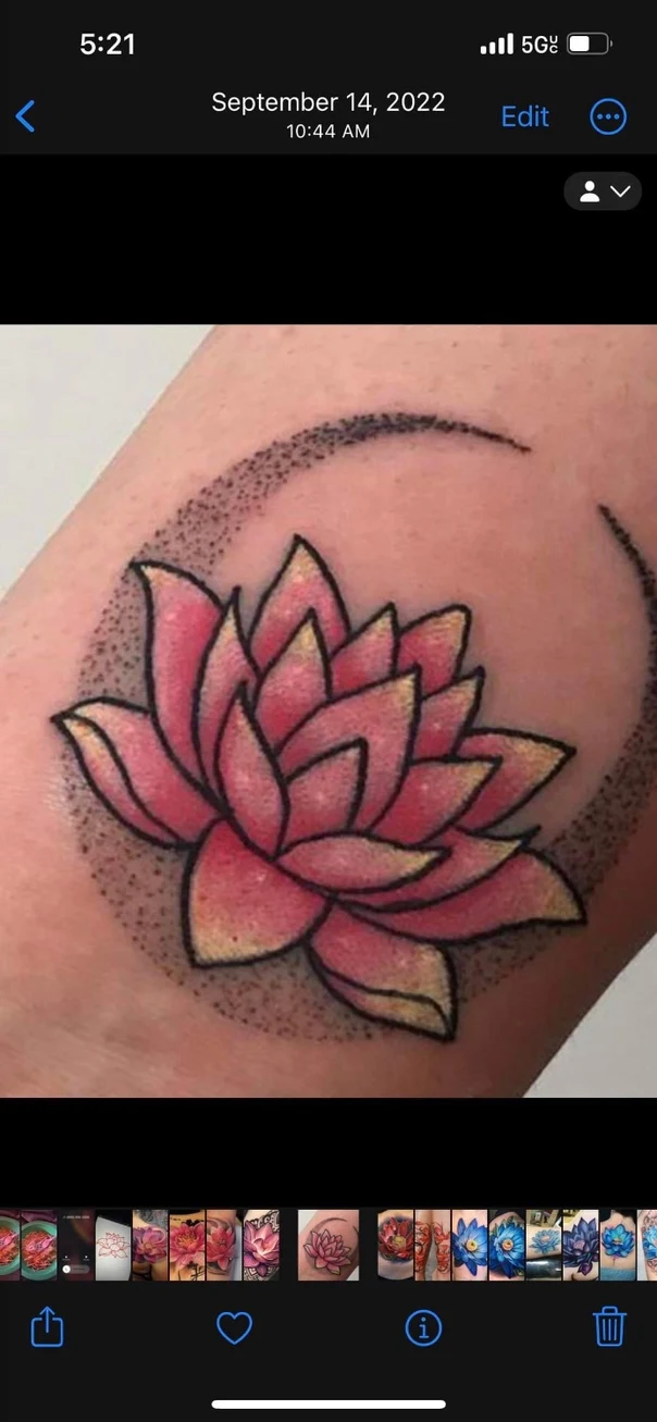 Dotwork Lotus, Moon tattoo on Forearm