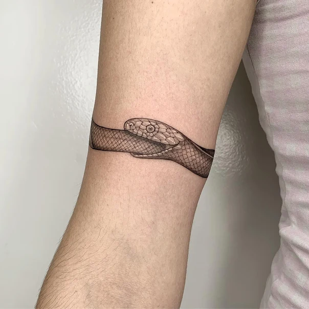 Black & Grey Snake tattoo on Forearm