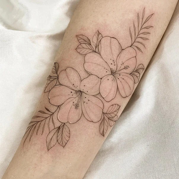 Neo Traditional Floral tattoo