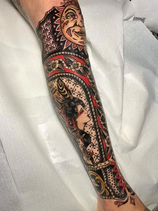 color neo traditional 纹身 在 forearm #75478 | 纹身师 Joe Tartarotti