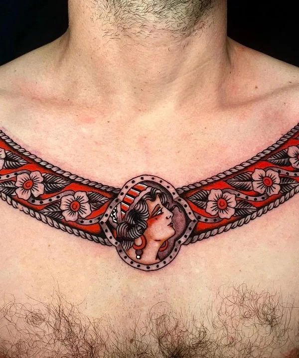 male color neo traditional 纹身 在 chest #75475 | 纹身师 Joe Tartarotti
