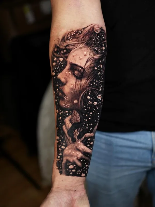 black and grey realism 纹身 在 forearm #75510 | 纹身师 Jim Leclerc