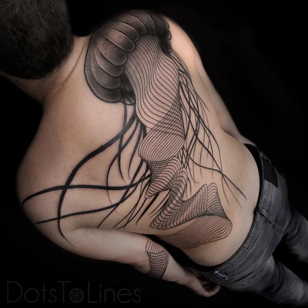 Tattoo artist Chaim Machlev linework, abstract, dotwork, design tattoo | Тату-мастер Chaim Machlev черно-белые, абстрактные, лайнворк, дотворк, сюрреалистичные дизайн татуировки