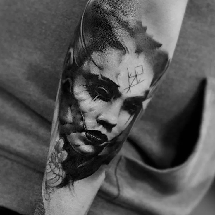 Tattoo artist Kurt Staudinger black and gray realism dark tattoo
