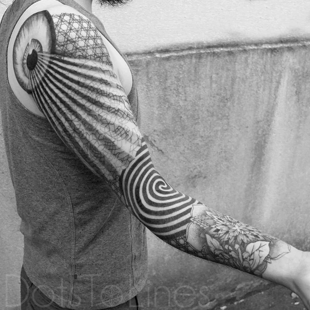 Geometric Eye, Geometric tattoo on Full Sleeve