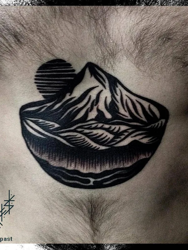 male black blackwork Tatuagem em chest #4985 | Tatuador Евгений Неделько