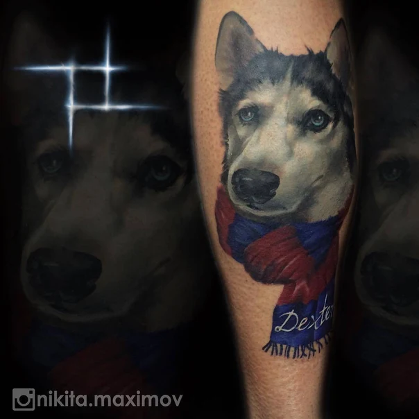 Реализм Dog, Animal tattoo на Икра