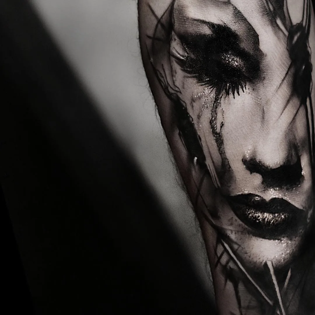 Tattoo artist Kurt Staudinger black and gray realism dark tattoo
