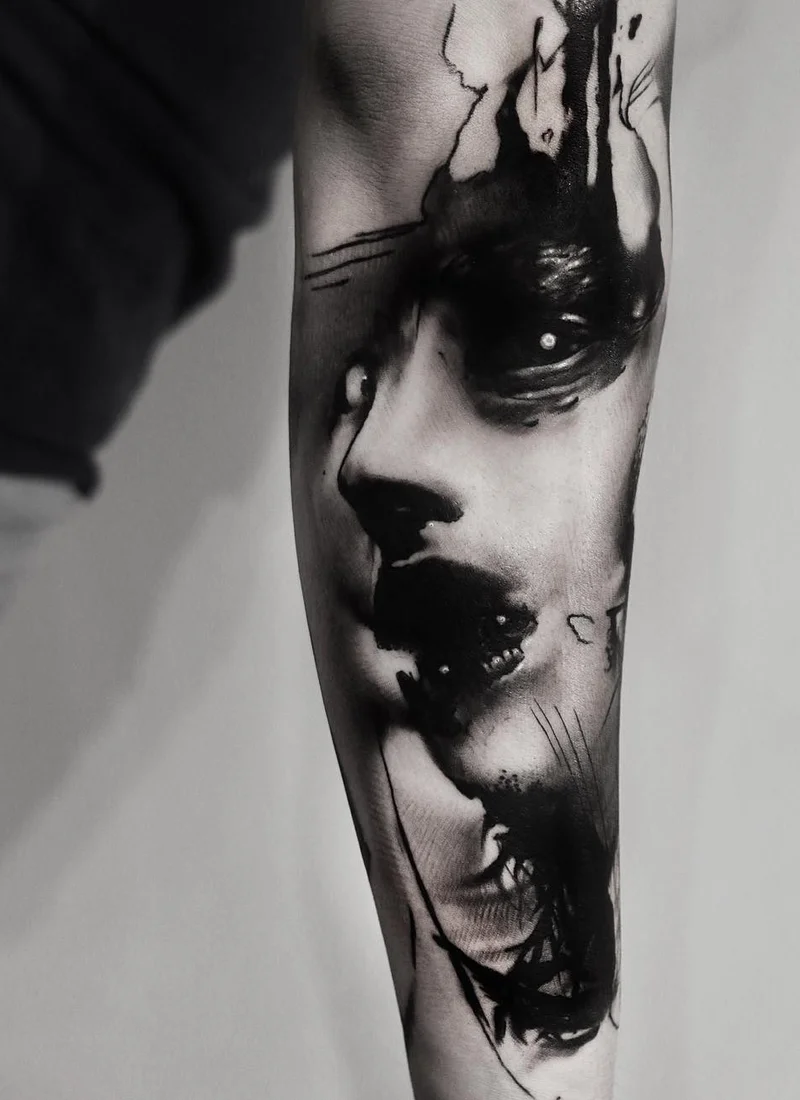 Mystical images in horror tattoos by Kurt Staudinger