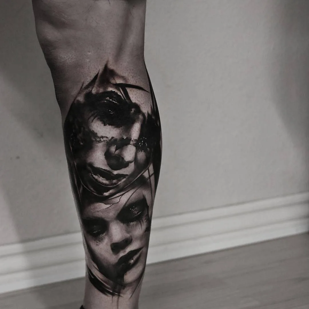 Tattoo artist Kurt Staudinger black and gray realism dark tattoo