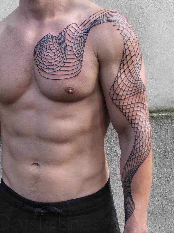 male black geometric tattoo on chest #4846 | Tattoo Artist Chaim Machlev