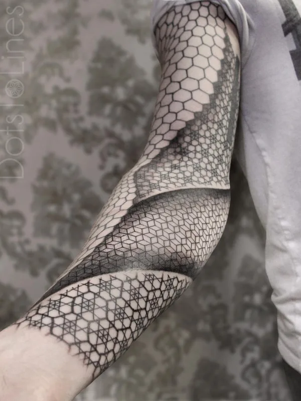 black geometric tattoo on forearm #4853 | Tattoo Artist Chaim Machlev