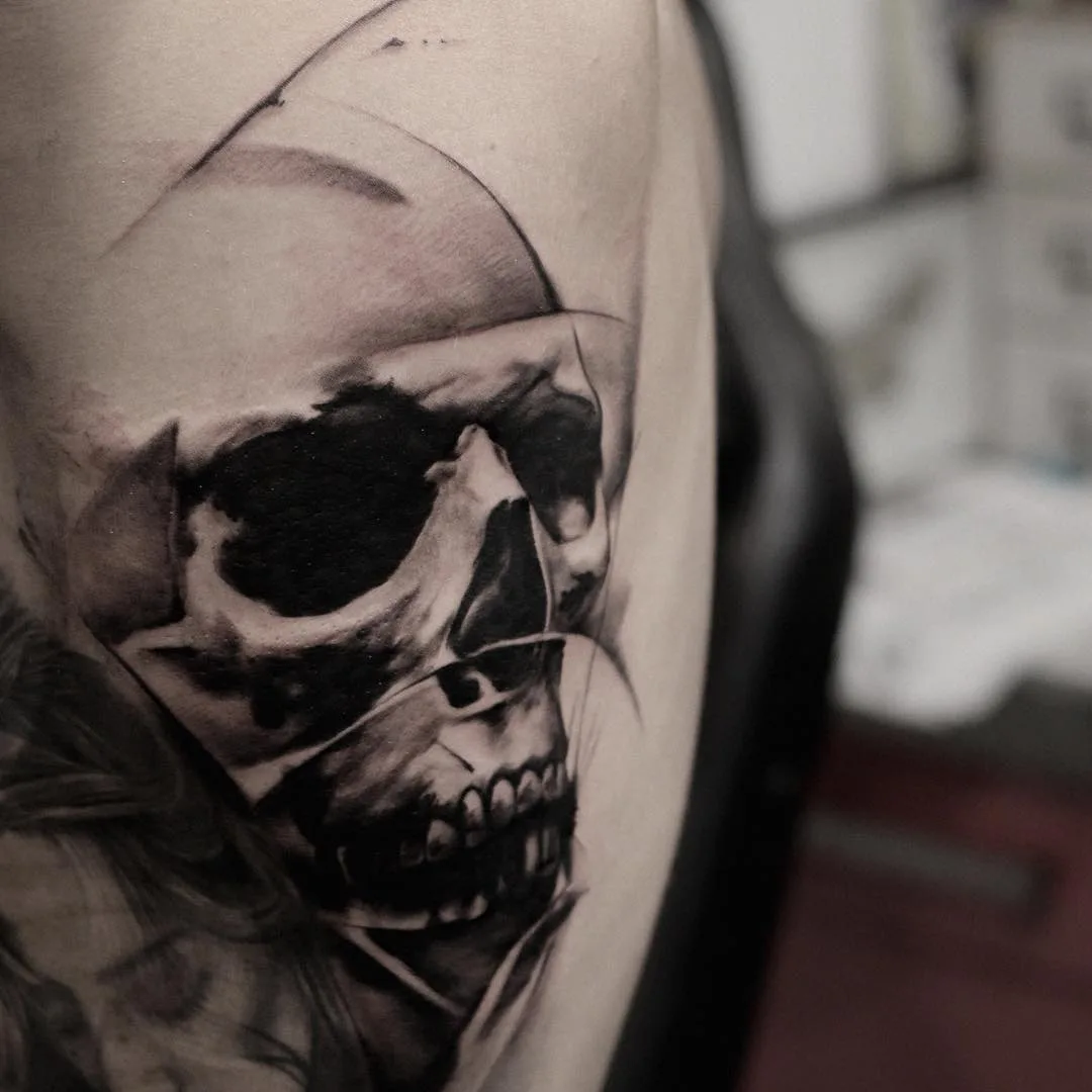 Tattoo artist Kurt Staudinger black and gray realism dark tattoo