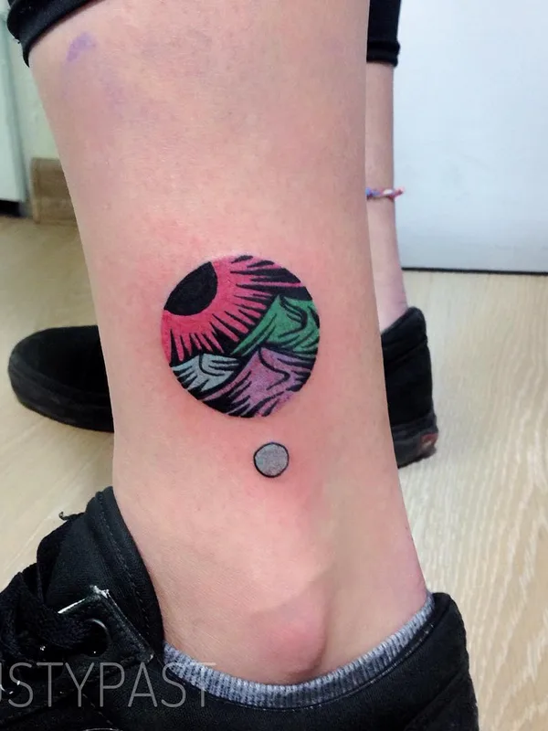 color illustrative Tatuagem em ankle #5005 | Tatuador Евгений Неделько