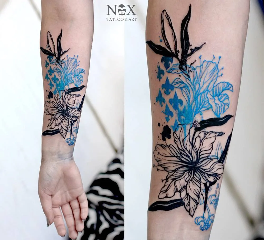 тату-мастер Matty Nox авторские цветные акварельные дизайн татуировки | Tattoo artist Matty Nox color watercolor design tattoo