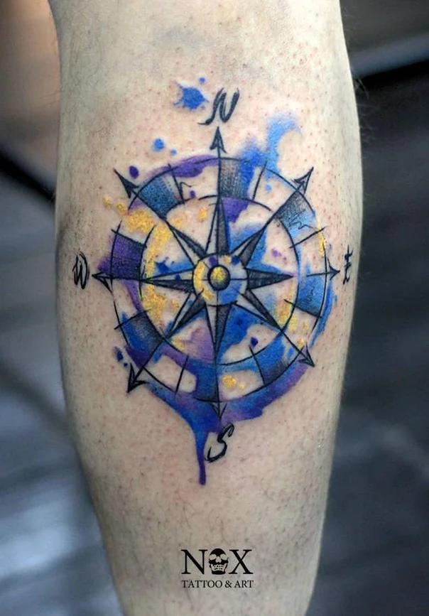 Акварель Compass tattoo на Икра