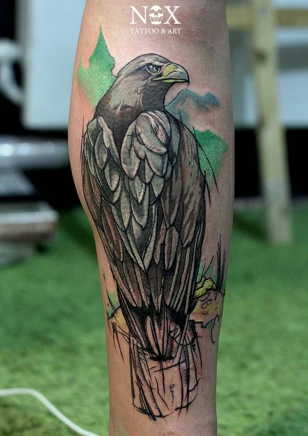 Реализм Bird, Eagle tattoo на Икра