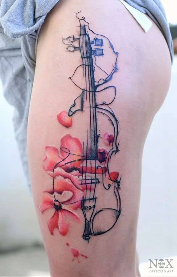 тату-мастер Matty Nox авторские цветные акварельные дизайн татуировки | Tattoo artist Matty Nox color watercolor design tattoo