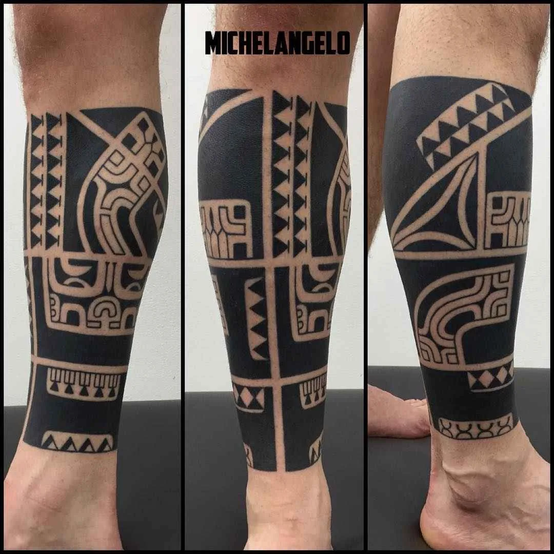 Tattoo artist Michelangelo blackwork tribal tattoo