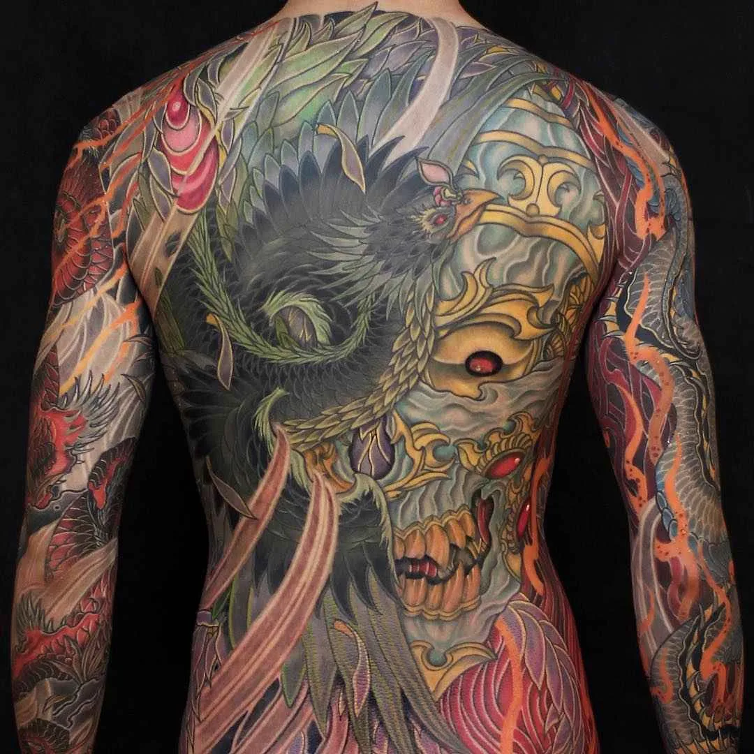 Tattoo artist Shiryu bright color oriental japanese tattoo | Seoul, South Korea