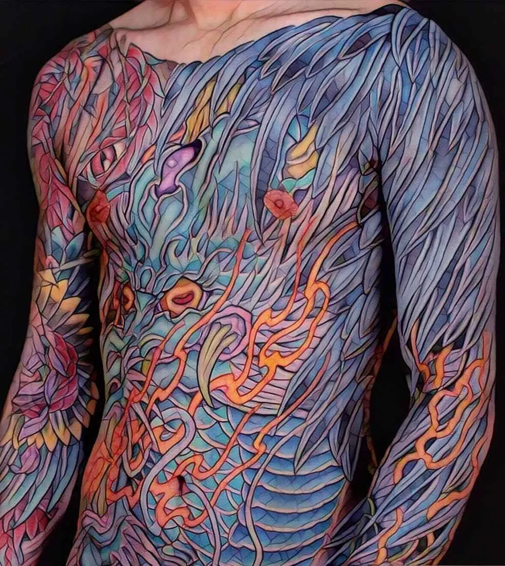 Tattoo artist Shiryu bright color oriental japanese tattoo | Seoul, South Korea