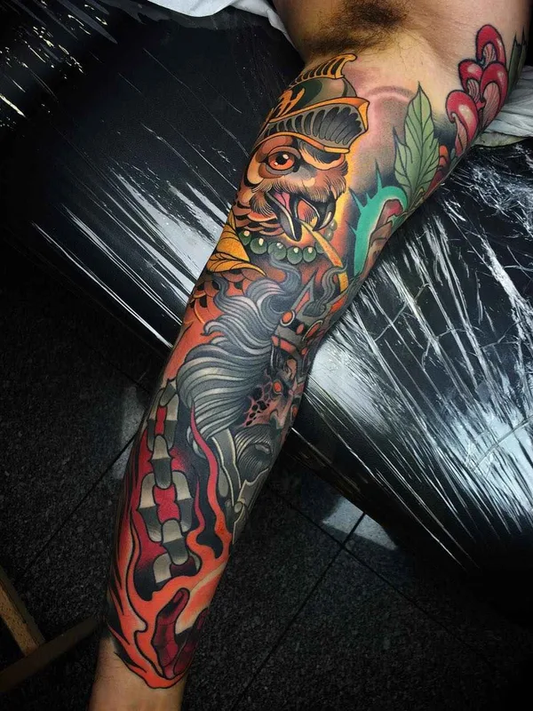 color japanese 纹身 在 full sleeve #15251 | 纹身师 Johnny Domus Mesquita