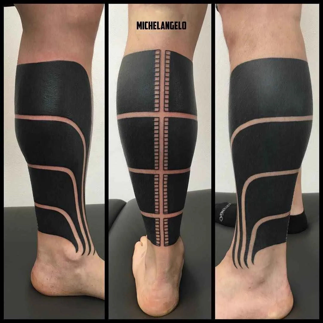 Tattoo artist Michelangelo blackwork tribal tattoo