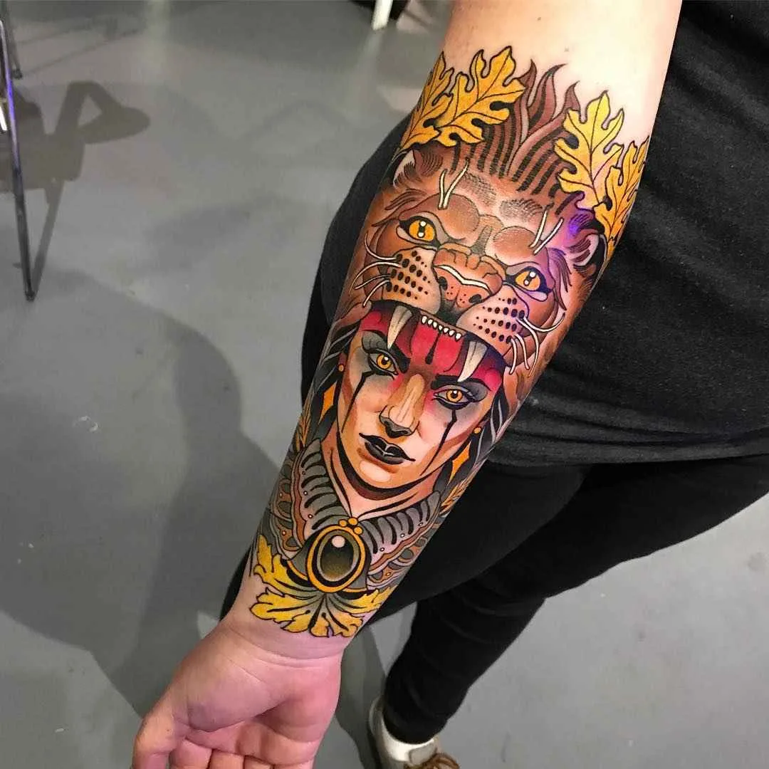 Tattoo artist Johnny Domus Mesquita colorfull neo traditional tattoo | Viseu, Portugal